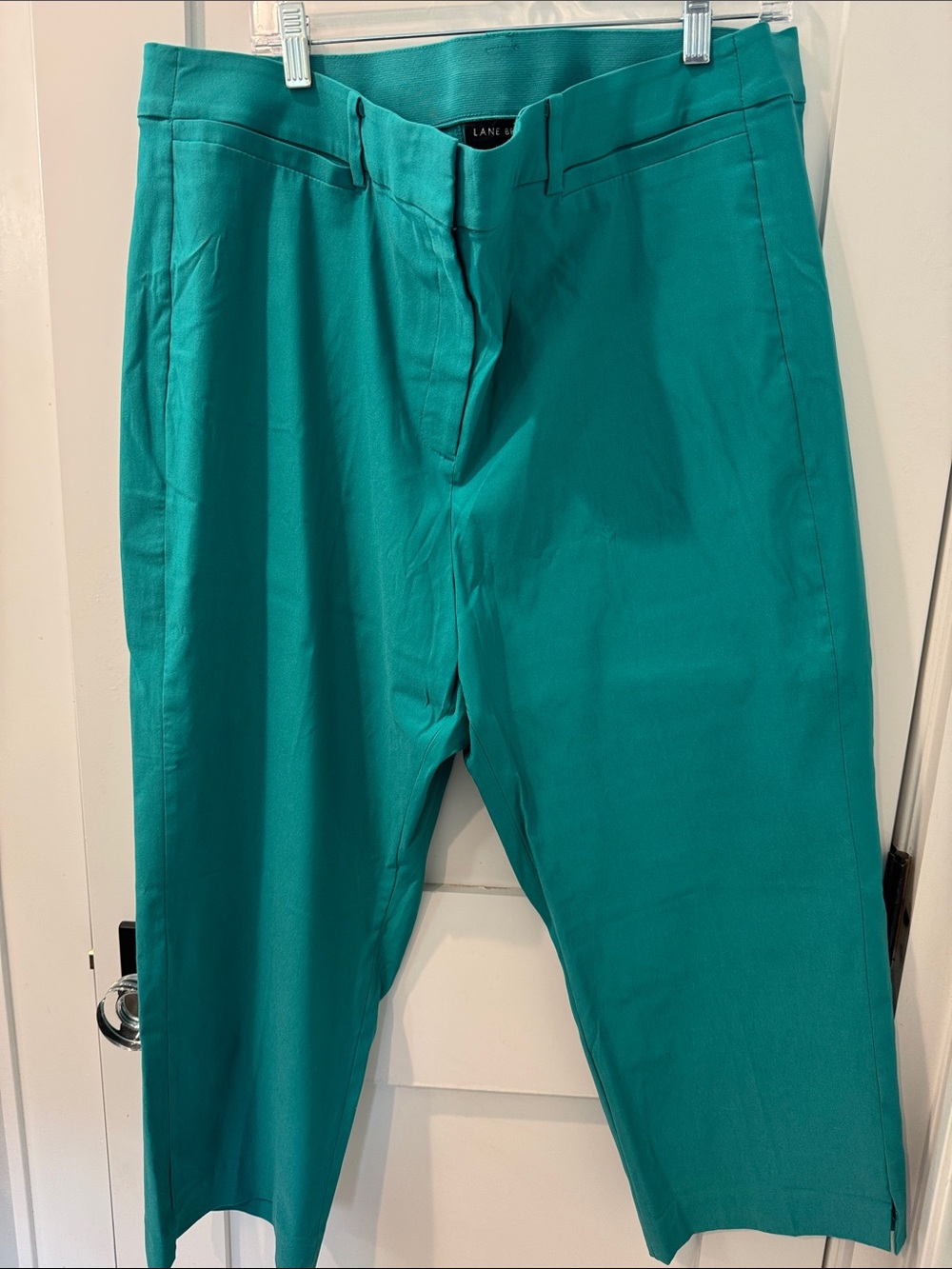 Lane Bryant Teal Straight-Leg Cropped Pants
